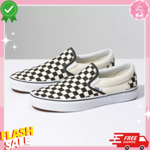 vans slip on lười caro